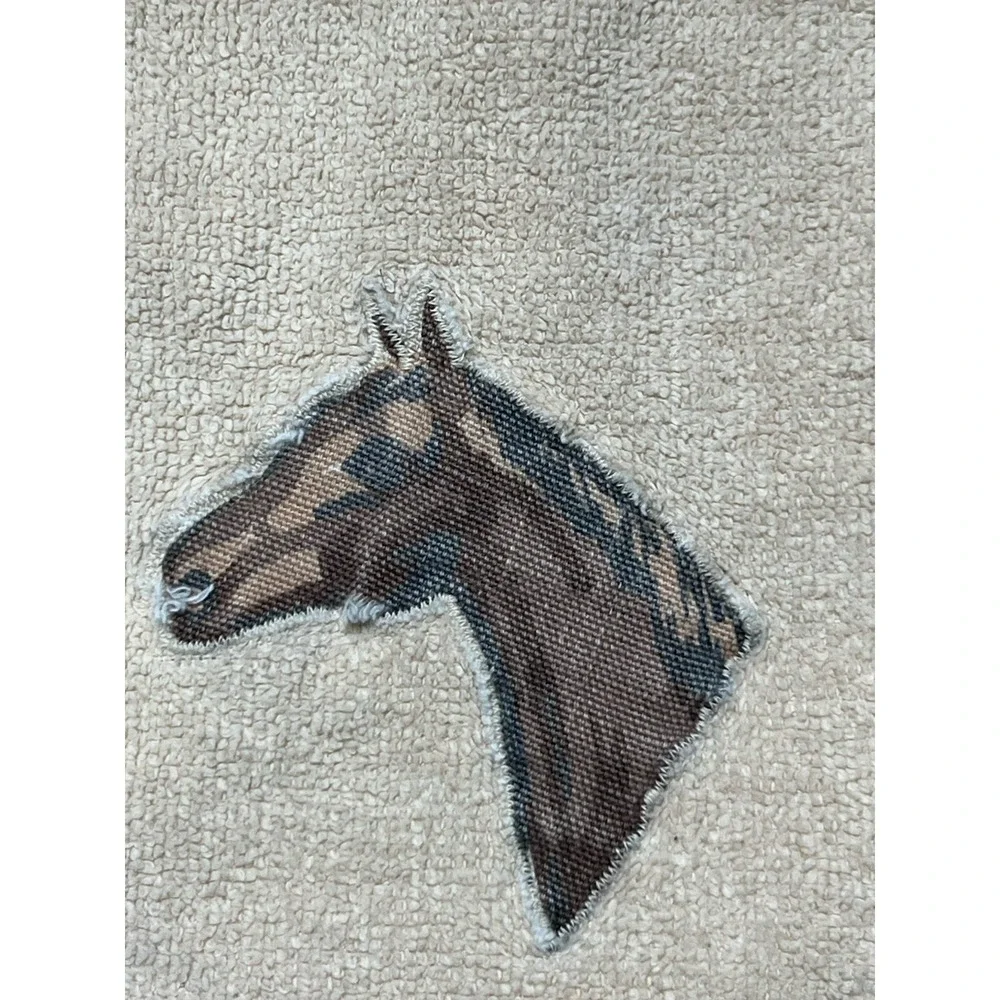 Vintage Retro Western/horse Martex Washcloth Cotton Face Towel 70s Some Damage)